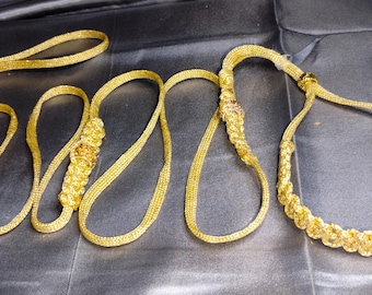 Elegant Gold Dog Show Collar & Beaded Show Lead, Dog Leash. Smooth or Braided Neck. Lightweight Dog Show Slip lead, Custom made, Many colors