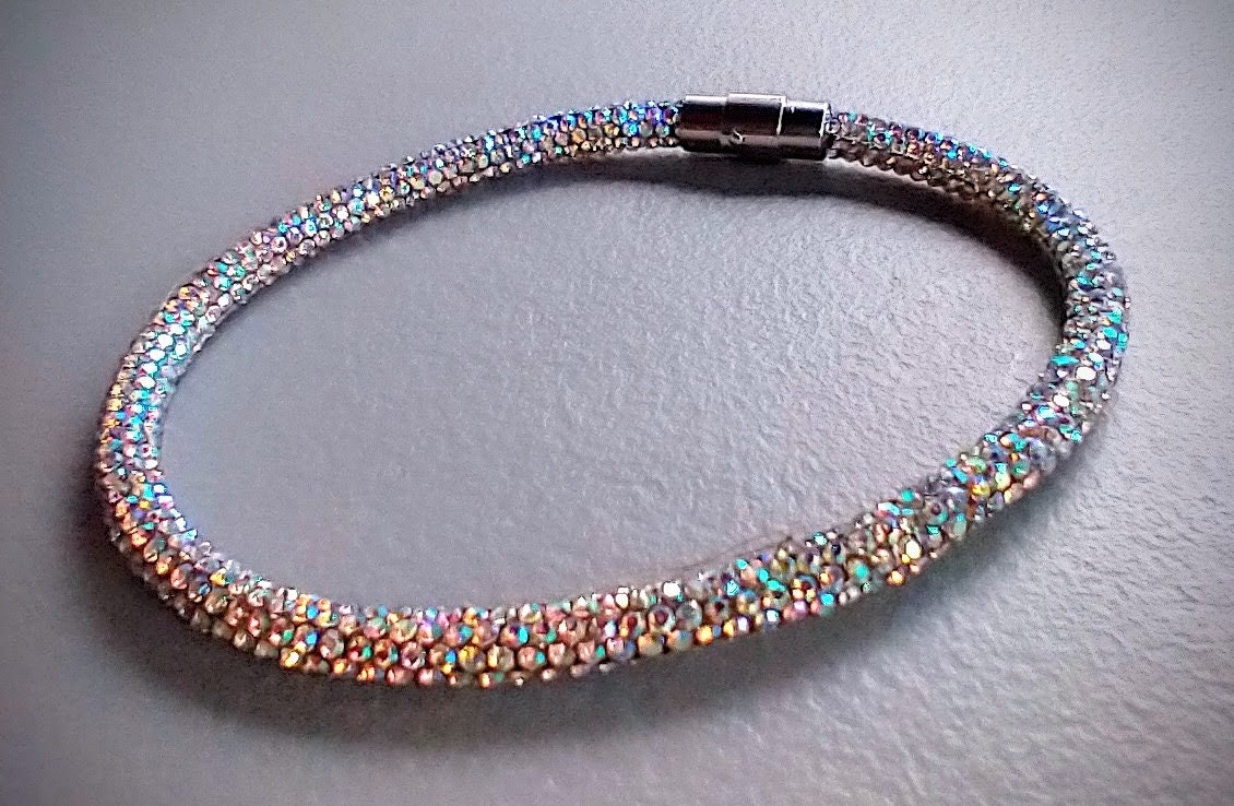 Rainbow Crystal Dog Collar High Fashion Dog Collar Fancy Etsy