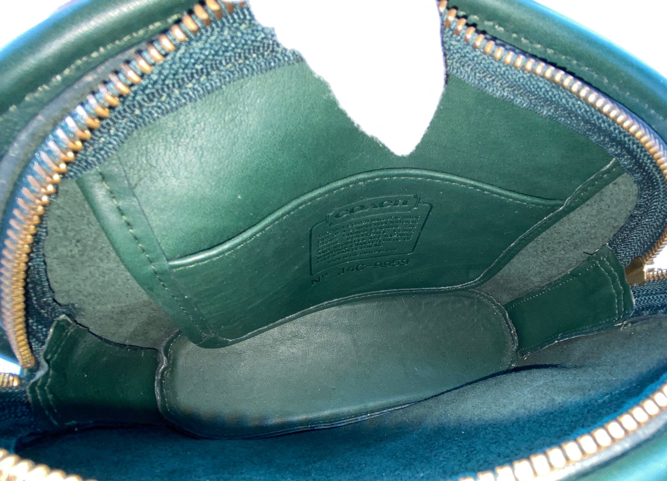 バッグ Vintage Coach Pelham Zip Green Handbag New Vintage Coach 9959 Bottle Green Petite Pelham Zip - Etsy