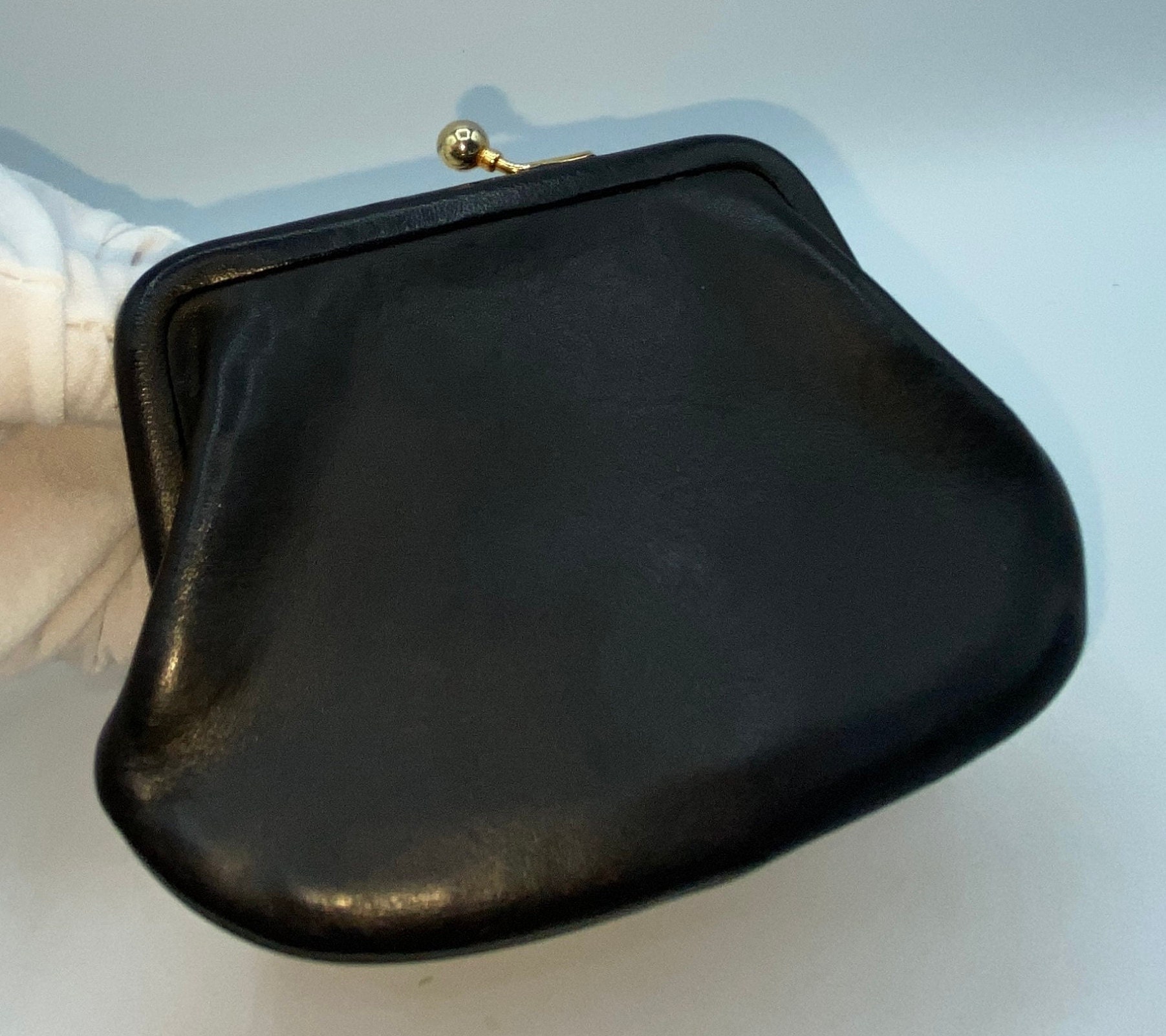 Vintage Coach Change Purse Black がま口 Vintage Coach Black Leather Zip Coin Wallet Case Purse - Etsy