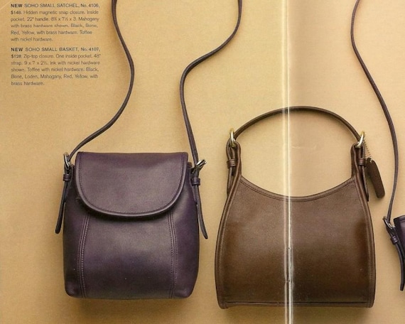 希少 Vintage Coach Soho small satchel 4106 Coach Mahogany Soho Small Satchel 4106 - Etsy