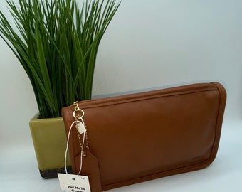 Vintage Coach New York Chunky Case Leather Makeup Kit Pouch