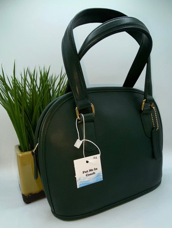 バッグ Vintage Coach Pelham Zip Green Handbag New Vintage Coach 9959 Bottle Green Petite Pelham Zip - Etsy