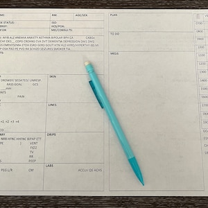 RN ICU 2 patient report sheet day shift horizontal layout