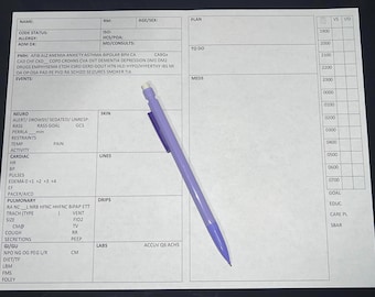 RN ICU 2 patient report sheet night shift horizontal layout