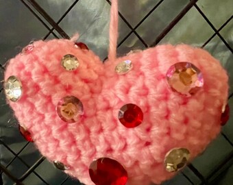 Stuffed Heart Sequined Ornaments