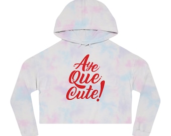 Boricua Sol Womens Cropped Hooded Sweatshirt, Puerto Rico Womens Cropped Hooded Sweatshirt