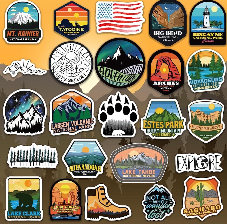 National Park Sticker Pack - Etsy