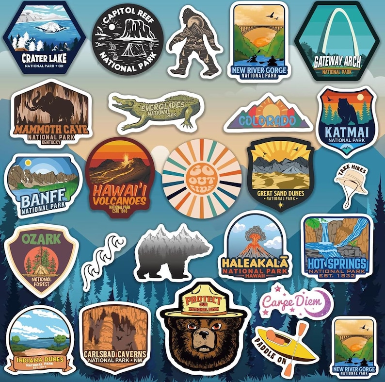 National Park Sticker Pack - Etsy