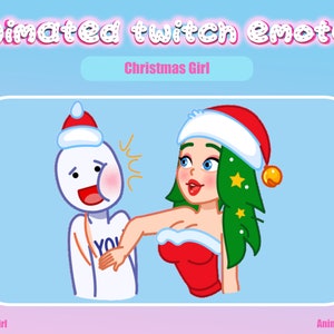 Animated Christmas Girl Twitch Emote: Santa, Discord Emotes (.GIF)