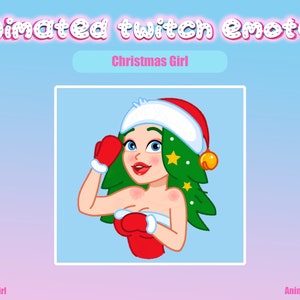 Merry Christmas Girl Animated Emote for Twitch/Discord (GIF)