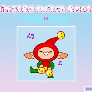 Animated Emote Christmas Elf - Twitch and Discord! Animated Emotes for streaming - GIF