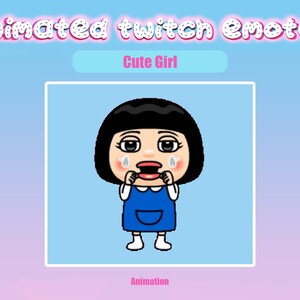 Animated Twitch Emote Cute Girl for Twitch and Discord! Animated Emotes for streaming