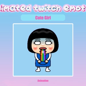 Animated Twitch Emote Cute Girl for Twitch and Discord! Animated Emotes for streaming