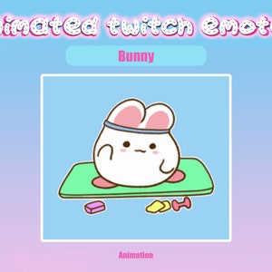 Animated Twitch Emote Bunny Workout for Twitch and Discord! Animated Emotes for streaming