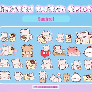 Animated Twitch Emote Squirrel Group for Twitch and Discord! Animated Emotes for streaming