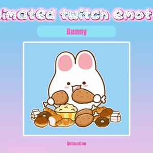 Animated Bunny Twitch Emote: Workout, Discord Emotes (.GIF)