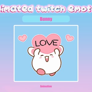 Animated Bunny Twitch Emote: Workout Streaming (GIF)