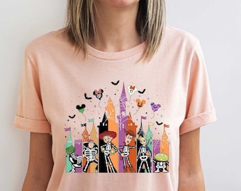 Toy Story squelette Halloween chemise, personnages Disney Toy Story, Tee Halloween Disney, Jessie, Buzz Lightyear, chemise Woody, cadeau d’Halloween
