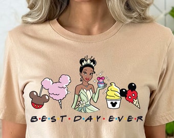 Princesa Tiana de Disney, camisa de la princesa Tiana, camisas de la princesa de Disney, camisa de niña de Disney, camisa de viaje de Disney, camisa de regalo de Disney