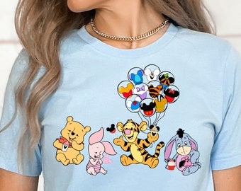 Winnie The Pooh Snaks Shirts, Baby Pooh Shirt, Baby Winnie The Pooh Characters, Disney Kids Shirt, Piglet,Tiger Shirts