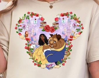 Disney Black Belle Shirt, Princess Belle Shirt, Black Belle Shirt, Disney Ears Theme, Beauty And The Beast, Floral Frame, Disney Princess