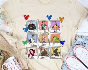 Disney Rapunzel Picture Frames Shirt, Disney Tangled Movie Characters Shirt,Tangled Tee, Pascal Maximus Rapunzel Hookhand Gothel Flynn Rider