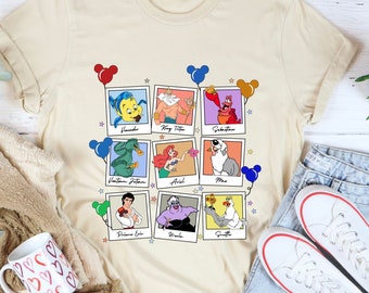 Disney The Little Mermaid Picture Frames Shirt, The Little Mermaid Characters Shirt, Princess Ariel Shirt, Flounder Max Ursula Prince Eric