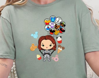 Camiseta de Viuda Negra, camiseta de Natasha Romanoff, temática de aperitivos de Disney, camiseta de aperitivos de Viuda Negra, camiseta de aperitivos de Disney, camiseta de Viuda Negra de Marvel