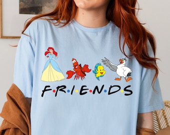 Little Mermaid Friends Shirt, Princess Ariel, Scuttle, Sebastian