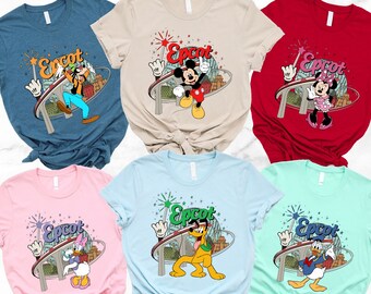 Disney Mickey and Friends Epcot Matching Shirt, Disney Matching Shirt, Mickey Minnie Donald Daisy Goofy Pluto Epcot Group Shirt.