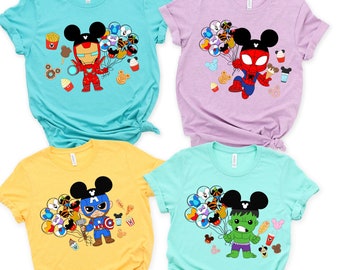 Baby Superheroes Snacks Shirt, Avengers Heroes Shirt, Iron Man, Spiderman, Captain America, Hulk, Marvel Shirts