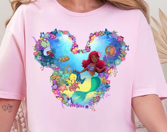 Disney Black Ariel Shirt, Princess Ariel Shirt, Black Ariel Shirt, Little Mermaid, Disney Ears Theme, Disney Princess, Black Princess Ariel
