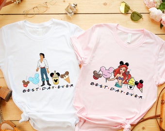 Disney The Little Mermaid Couple Shirt, Prince Eric and Princess Ariel Couple Shirt, Best Day Ever Couple Shirt, Disney Snacks Couple Trip