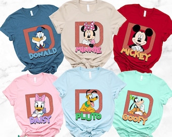 Disney Vintage-Retro Walt Disney World Group Shirt, Mickey And Friends Disney World, Mickey Goofy Pluto Donald Daisy Walt Disney World Shirt