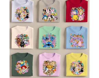 Disney Floral Group Shirts, Disney Matching Shirts, Disney Family Trip, Disney Princesses, Toy Story Floral Shirt, Disney Characters Shirt
