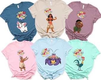 Moana Movie Characters Shirts, Disney Moana Shirts, Disney Moana Family Trip, Family Vacations, Disney Snacks, Maui, Tala, Rooster