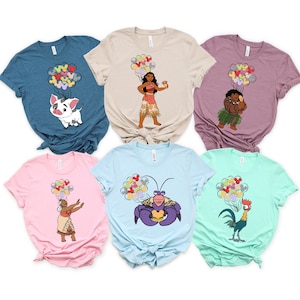 Moana Movie Characters Shirts, Disney Moana Shirts, Disney Moana Family Trip, Family Vacations, Disney Snacks, Maui, Tala, Rooster