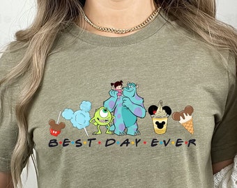 Disneyland Best Day Ever Shirt Disney Movie Monsters And DisneyWorld Snacks Shirt,Disney Pixar Monsters James P. Sullivan-Mike Wazowski-Boo