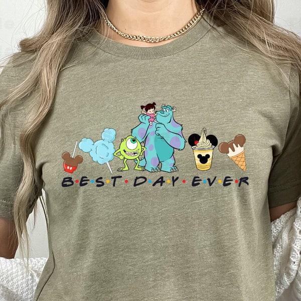 Disneyland Best Day Ever Shirt Disney Movie Monsters And DisneyWorld Snacks Shirt,Disney Pixar Monsters James P. Sullivan-Mike Wazowski-Boo