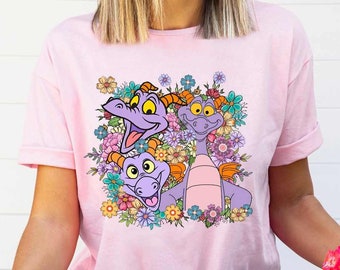 Disney Dragon Figment Shirt, Floral Disney World Figment Shirt, EPCOT Journey into imagination Mascot, Disney Travel Shirt, Disneyland Shirt