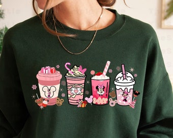 Tazas de café y Minnie Mouse con sudadera Disney Snacks, regalo de Disney para amantes del café, sudadera de regalo Baby Minnie Mouse, temática de Disney