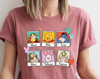 Camisa de personajes de Disney Winnie the Pooh, Disney Best Day Ever, Tigger y Piglet, camiseta de amigos de Disney Winnie the Pooh, vacaciones de Disney