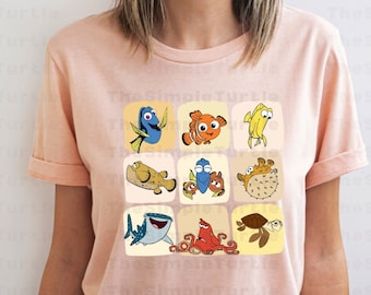 Disney Pixar Nemo Squat Shirt,Dory-Nemo-Bubbles-Bloat, Disney Finding Nemo Movie Shirt, Disney Finding Dory Movie Shirt, Disney Vacation Tee