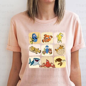 Disney Pixar Nemo Squat Shirt,Dory-Nemo-Bubbles-Bloat, Disney Finding Nemo Movie Shirt, Disney Finding Dory Movie Shirt, Disney Vacation Tee