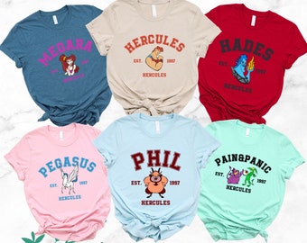 Hercules Matching Shirt, Disney Family Vacation Shirt, Disney Hercules Group Shirt, Hercules -Megara -Pegasus -Hades -Phill-Pain&Panic Shirt