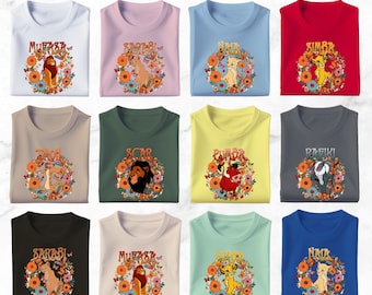 Disney Floral Lion King Matching Shirt, Floral Matching Shirt, Disney Floral Lion King Characters Timon Simba Mufasa Nala Group Shirt