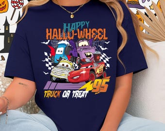 Halloween Cars Movie Shirt, Disney Cars Shirt, Halloween Themed, Lightning McQueen, Happy Hallo Wheel Truck or Treat, Cars Halloween Party