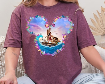 Disney Moana Shirt, Moana 2 Shirt, Disney Ears Theme, Moana Shirt, Floral Frame Shirt, Moana Movie Shirt, Princess Moana, Moana And Maui