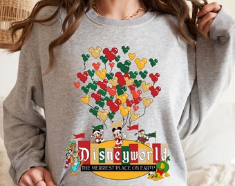 Disneyworld The Merriest Place On Earth Sweatshirt,Disney Christmas Trip Sweatshirt, Disney Hoodie, Disney Crewneck,Disney Mickey Sweatshirt